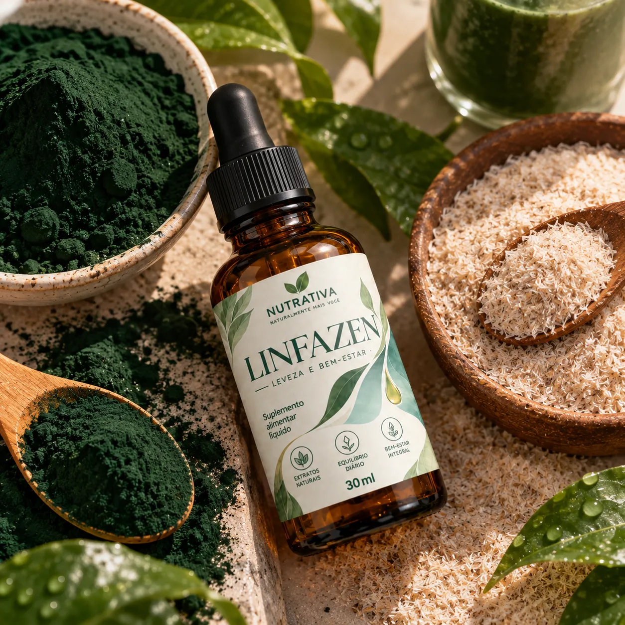 Linfazen com espirulina e psyllium